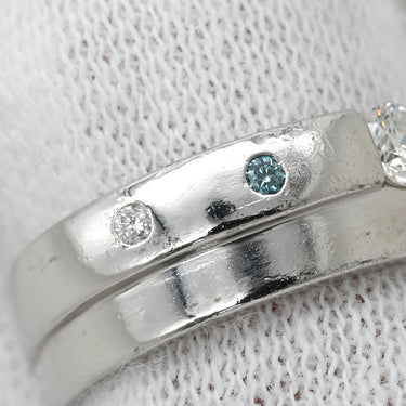 ノンブランド NON BRAND ダイヤモンド 0.18ct デザインリング プラチナシルバー Pt900 ダイヤモンド リング 指輪 プラチナ900 名前・年の刻印入り 9.5号