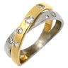 ノンブランド NON BRAND ダイヤモンド 0.30ct デザインリング イエローゴールド×プラチナシルバー K18YG Pt900 ダイヤモンド リング 指輪 18K 750 YG プラチナ900 コンビ クロス 8P 8石 10号