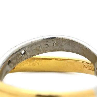 ノンブランド NON BRAND ダイヤモンド 0.30ct デザインリング イエローゴールド×プラチナシルバー K18YG Pt900 ダイヤモンド リング 指輪 18K 750 YG プラチナ900 コンビ クロス 8P 8石 10号