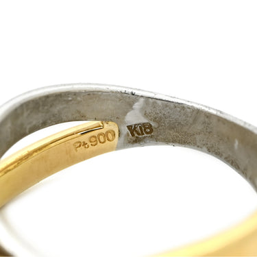ノンブランド NON BRAND ダイヤモンド 0.30ct デザインリング イエローゴールド×プラチナシルバー K18YG Pt900 ダイヤモンド リング 指輪 18K 750 YG プラチナ900 コンビ クロス 8P 8石 10号