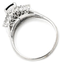 ノンブランド NON BRAND サファイア 0.53ct ダイヤモンド ブルー×プラチナシルバー Pt900 サファイア ダイヤモンド リング 指輪 青 プラチナ900 オーバルミックスカット 11号
