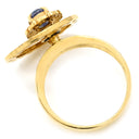 シャレード CHARADE ブルーサファイア ダイヤモンド デザインリング ブルー×イエローゴールド K18YG サファイア ダイヤモンド リング 指輪 Au750 18K 18金 回転 12号