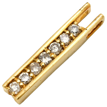 ノンブランド NON BRAND ダイヤ 0.30ct バー イエローゴールド K18YG ダイヤモンド ペンダントトップ 18K 750 YG ネックレストップ 7P 7石 ラウンドブリリアント