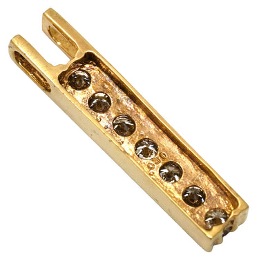 ノンブランド NON BRAND ダイヤ 0.30ct バー イエローゴールド K18YG ダイヤモンド ペンダントトップ 18K 750 YG ネックレストップ 7P 7石 ラウンドブリリアント