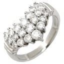 ノンブランド NON BRAND ダイヤモンド 1.08ct デザインリング プラチナシルバー Pt900 ダイヤモンド リング 指輪 プラチナ900 V字 Vライン ラウンドブリリアント 9.5号