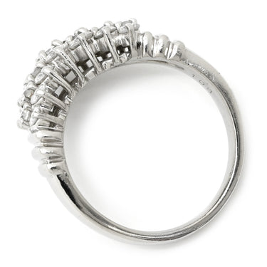 ノンブランド NON BRAND ダイヤモンド 1.08ct デザインリング プラチナシルバー Pt900 ダイヤモンド リング 指輪 プラチナ900 V字 Vライン ラウンドブリリアント 9.5号