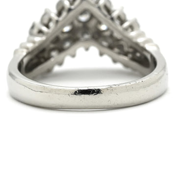 ノンブランド NON BRAND ダイヤモンド 1.08ct デザインリング プラチナシルバー Pt900 ダイヤモンド リング 指輪 プラチナ900 V字 Vライン ラウンドブリリアント 9.5号