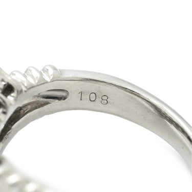 ノンブランド NON BRAND ダイヤモンド 1.08ct デザインリング プラチナシルバー Pt900 ダイヤモンド リング 指輪 プラチナ900 V字 Vライン ラウンドブリリアント 9.5号