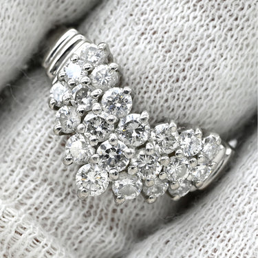 ノンブランド NON BRAND ダイヤモンド 1.08ct デザインリング プラチナシルバー Pt900 ダイヤモンド リング 指輪 プラチナ900 V字 Vライン ラウンドブリリアント 9.5号