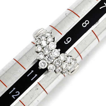 ノンブランド NON BRAND ダイヤモンド 1.08ct デザインリング プラチナシルバー Pt900 ダイヤモンド リング 指輪 プラチナ900 V字 Vライン ラウンドブリリアント 9.5号