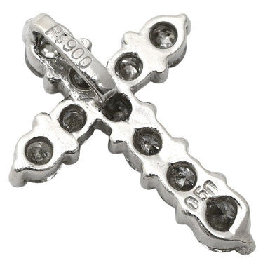 ノンブランド NON BRAND クロスモチーフ ダイヤモンド 0.50ct プラチナシルバー Pt900 ダイヤモンド ペンダントトップ 十字架 プラチナ900 ネックレストップ 10石 10P ラウンドブリリアント