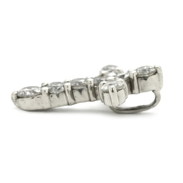 ノンブランド NON BRAND クロスモチーフ ダイヤモンド 0.50ct プラチナシルバー Pt900 ダイヤモンド ペンダントトップ 十字架 プラチナ900 ネックレストップ 10石 10P ラウンドブリリアント