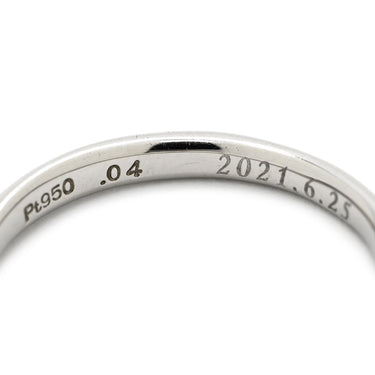 ノンブランド NON BRAND ダイヤ 5粒 5P プラチナシルバー Pt950 ダイヤモンド リング 指輪 Pt950 アシンメトリーライン スリムリング 7号
