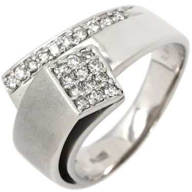 ノンブランド NON BRAND ダイヤ 0.3ct プラチナシルバー Pt900 ダイヤモンド リング 指輪 プラチナ パヴェ クロス ウェーブ ボリューム 幅広 マット仕上げ 12号