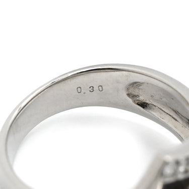 ノンブランド NON BRAND ダイヤ 0.3ct プラチナシルバー Pt900 ダイヤモンド リング 指輪 プラチナ パヴェ クロス ウェーブ ボリューム 幅広 マット仕上げ 12号