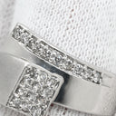 ノンブランド NON BRAND ダイヤ 0.3ct プラチナシルバー Pt900 ダイヤモンド リング 指輪 プラチナ パヴェ クロス ウェーブ ボリューム 幅広 マット仕上げ 12号