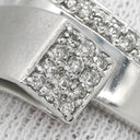 ノンブランド NON BRAND ダイヤ 0.3ct プラチナシルバー Pt900 ダイヤモンド リング 指輪 プラチナ パヴェ クロス ウェーブ ボリューム 幅広 マット仕上げ 12号