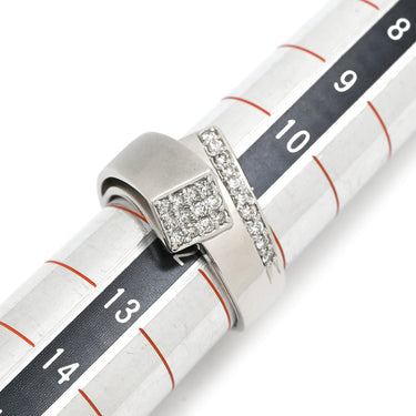 ノンブランド NON BRAND ダイヤ 0.3ct プラチナシルバー Pt900 ダイヤモンド リング 指輪 プラチナ パヴェ クロス ウェーブ ボリューム 幅広 マット仕上げ 12号