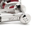 ノンブランド NON BRAND ガーネット ダイヤモンド レッド×ホワイトゴールド K18WG K14WG ガーネット イヤリング 赤 Au750 18K 18金 14K オーバル スイング ドロップ