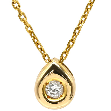 ノンブランド NON BRAND ソリティア ダイヤモンド 0.15ct イエローゴールド K18YG ダイヤモンド K18YG(チェーン/造幣局検定マーク) ネックレス Au750 18K 18金 1P 1石 1粒 しずく型 ドロップ