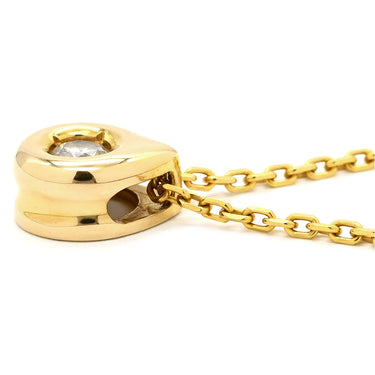ノンブランド NON BRAND ソリティア ダイヤモンド 0.15ct イエローゴールド K18YG ダイヤモンド K18YG(チェーン/造幣局検定マーク) ネックレス Au750 18K 18金 1P 1石 1粒 しずく型 ドロップ