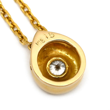 ノンブランド NON BRAND ソリティア ダイヤモンド 0.15ct イエローゴールド K18YG ダイヤモンド K18YG(チェーン/造幣局検定マーク) ネックレス Au750 18K 18金 1P 1石 1粒 しずく型 ドロップ