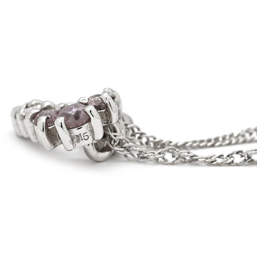 ノンブランド NON BRAND ハートモチーフ ダイヤ ペンダント ホワイトゴールド K18WG ダイヤモンド ネックレス 6P 6石 18K 750 WG