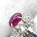 ノンブランド NON BRAND ルビー 1.26ct ダイヤモンド レッド×プラチナシルバー Pt900 ルビー ダイヤモンド リング 指輪 赤 1石 1粒 プラチナ900 オーバルカボション 7号