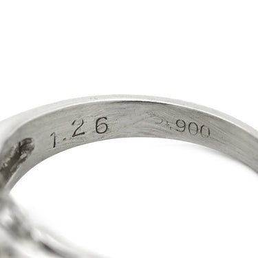 ノンブランド NON BRAND ルビー 1.26ct ダイヤモンド レッド×プラチナシルバー Pt900 ルビー ダイヤモンド リング 指輪 赤 1石 1粒 プラチナ900 オーバルカボション 7号