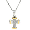 ノンブランド NON BRAND ダイヤモンド 0.92ct クロスペンダント イエローゴールド×ホワイトゴールド K18YG K18WG ダイヤモンド ネックレス 十字架 CROSS 18K 750 YG WG コンビ