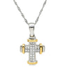 ノンブランド NON BRAND ダイヤモンド 0.92ct クロスペンダント イエローゴールド×ホワイトゴールド K18YG K18WG ダイヤモンド ネックレス 十字架 CROSS 18K 750 YG WG コンビ