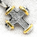 ノンブランド NON BRAND ダイヤモンド 0.92ct クロスペンダント イエローゴールド×ホワイトゴールド K18YG K18WG ダイヤモンド ネックレス 十字架 CROSS 18K 750 YG WG コンビ