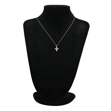 ノンブランド NON BRAND ダイヤモンド 0.92ct クロスペンダント イエローゴールド×ホワイトゴールド K18YG K18WG ダイヤモンド ネックレス 十字架 CROSS 18K 750 YG WG コンビ