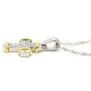 ノンブランド NON BRAND ダイヤモンド 0.92ct クロスペンダント イエローゴールド×ホワイトゴールド K18YG K18WG ダイヤモンド ネックレス 十字架 CROSS 18K 750 YG WG コンビ