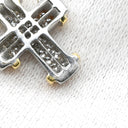 ノンブランド NON BRAND ダイヤモンド 0.92ct クロスペンダント イエローゴールド×ホワイトゴールド K18YG K18WG ダイヤモンド ネックレス 十字架 CROSS 18K 750 YG WG コンビ