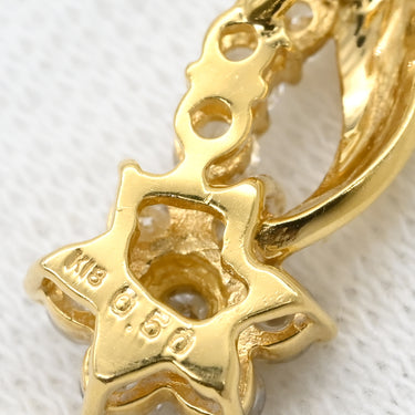 ノンブランド NON BRAND ダイヤ 0.50 フラワーモチーフ イエローゴールド K18YG ダイヤモンド ペンダントトップ 18K 750 YG ネックレストップ 花 10粒 10石