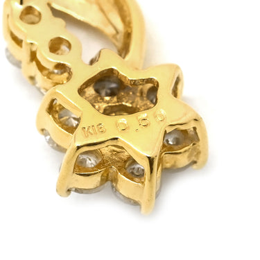 ノンブランド NON BRAND ダイヤ 0.50 フラワーモチーフ イエローゴールド K18YG ダイヤモンド ペンダントトップ 18K 750 YG ネックレストップ 花 10粒 10石