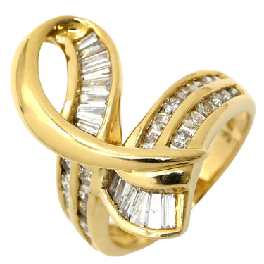 シャレード CHARADE ダイヤモンド 1.00ct デザインリング イエローゴールド K18YG ダイヤモンド リング 指輪 Au750 18K 18金 YG バゲットカット ラウンドブリリアント 10号