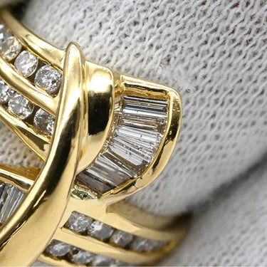 シャレード CHARADE ダイヤモンド 1.00ct デザインリング イエローゴールド K18YG ダイヤモンド リング 指輪 Au750 18K 18金 YG バゲットカット ラウンドブリリアント 10号