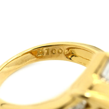 シャレード CHARADE ダイヤモンド 1.00ct デザインリング イエローゴールド K18YG ダイヤモンド リング 指輪 Au750 18K 18金 YG バゲットカット ラウンドブリリアント 10号