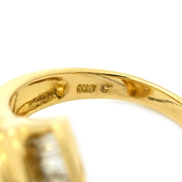 シャレード CHARADE ダイヤモンド 1.00ct デザインリング イエローゴールド K18YG ダイヤモンド リング 指輪 Au750 18K 18金 YG バゲットカット ラウンドブリリアント 10号