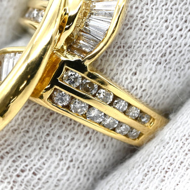シャレード CHARADE ダイヤモンド 1.00ct デザインリング イエローゴールド K18YG ダイヤモンド リング 指輪 Au750 18K 18金 YG バゲットカット ラウンドブリリアント 10号