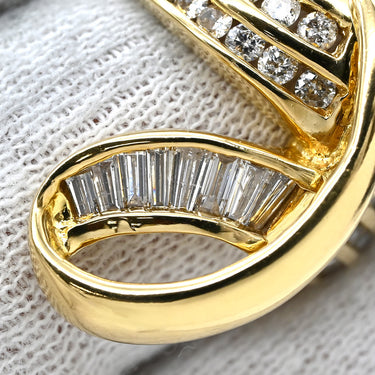 シャレード CHARADE ダイヤモンド 1.00ct デザインリング イエローゴールド K18YG ダイヤモンド リング 指輪 Au750 18K 18金 YG バゲットカット ラウンドブリリアント 10号