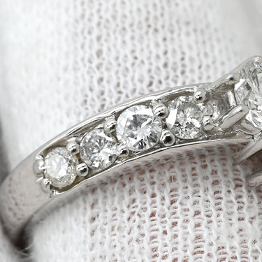 ノンブランド NON BRAND ダイヤモンド 1.02ct デザインリング プラチナシルバー Pt900 ダイヤモンド リング 指輪 プラチナ900 10粒 10石 ラウンドブリリアント 16.5号