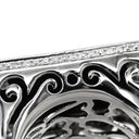 ノンブランド NON BRAND ネフライト 10.3ct ダイヤ スクエア ブラック×ホワイトゴールド K18WG ダイヤモンド ネフライト リング 指輪 黒 18K 750 WG 長四角 ミックスカボションカット 14.5号