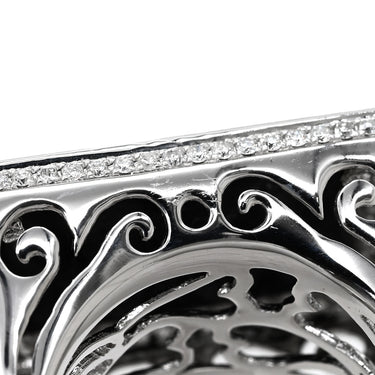 ノンブランド NON BRAND ネフライト 10.3ct ダイヤ スクエア ブラック×ホワイトゴールド K18WG ダイヤモンド ネフライト リング 指輪 黒 18K 750 WG 長四角 ミックスカボションカット 14.5号
