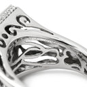 ノンブランド NON BRAND ネフライト 10.3ct ダイヤ スクエア ブラック×ホワイトゴールド K18WG ダイヤモンド ネフライト リング 指輪 黒 18K 750 WG 長四角 ミックスカボションカット 14.5号