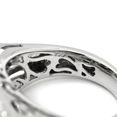 ノンブランド NON BRAND ネフライト 10.3ct ダイヤ スクエア ブラック×ホワイトゴールド K18WG ダイヤモンド ネフライト リング 指輪 黒 18K 750 WG 長四角 ミックスカボションカット 14.5号