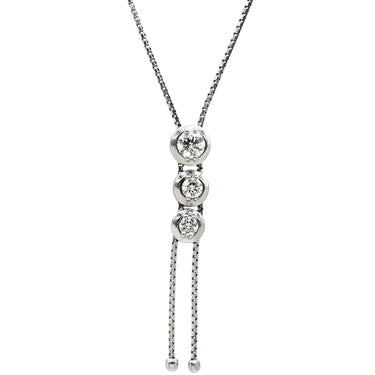 タサキ TASAKI トリロジー ホワイトゴールド K18WG ダイヤモンド ネックレス TASAKI ダイヤ 0.38ct 3石 3粒 Au K18 750WG