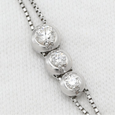 タサキ TASAKI トリロジー ホワイトゴールド K18WG ダイヤモンド ネックレス TASAKI ダイヤ 0.38ct 3石 3粒 Au K18 750WG